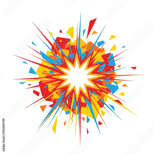 Vibrant Abstract Explosion of Colorful Shapes.