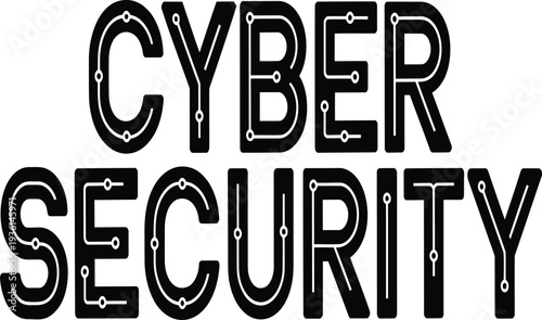 Cyber security concept with text on for hacking and protection themes