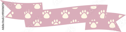 Ribbon Frame -1- Paw Pad - pink.