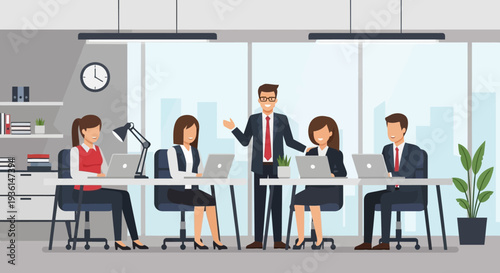 Business People Working in Modern Office.