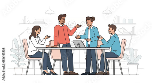 Group of Business People Meeting Together.