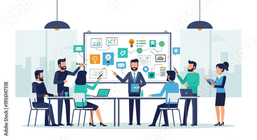 Group of Business Professionals in Meeting.