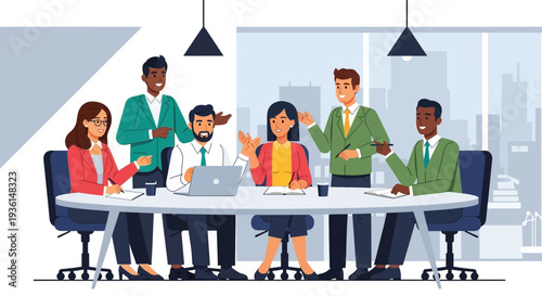 Diverse Business Team Meeting Around Table.