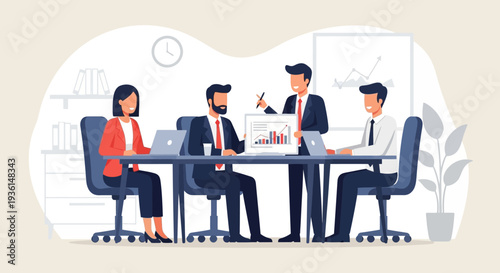 Business Professionals in Meeting Discussion.