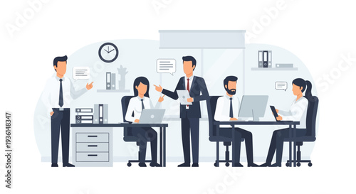 Business Professionals Working Together in Office.