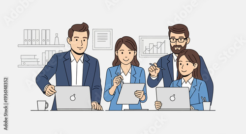 Group of Business Professionals Working Together.