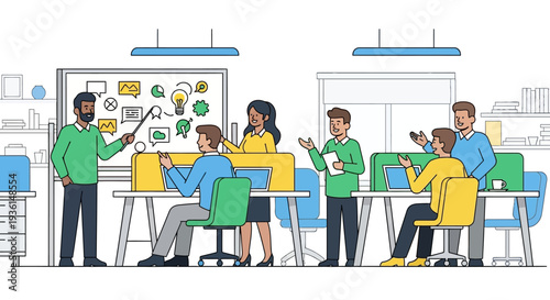 Group of People Working Together in Office.