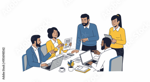 Group of Business Professionals in a Meeting.