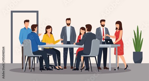 Group of Business Professionals in Meeting.