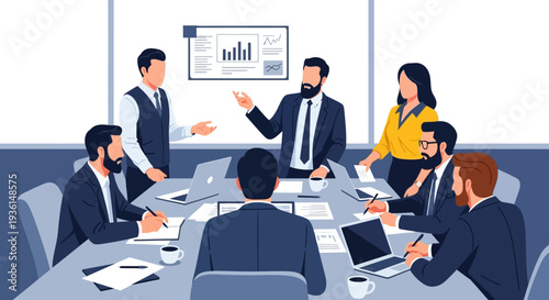 Business Professionals in Meeting Discussion.