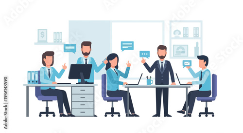 Business Team Working Together in Office.