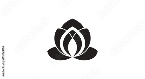 Abstract lotus flower design on white