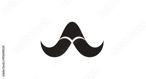 Abstract mustache symbol on white background