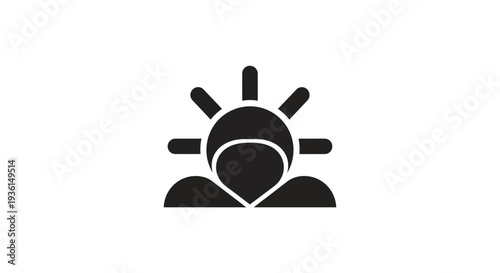 Abstract sun icon on white background