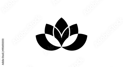 Black and white lotus flower design