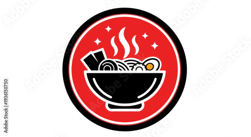 Bowl of ramen noodles illustration