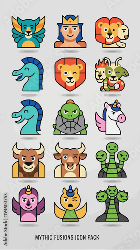 Mythic Fusions Icon Pack Featuring Fantasy Creatures.
