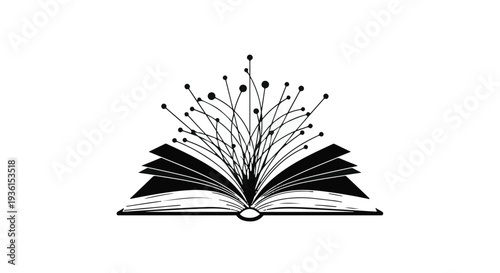 open book with sprouting tree illustration