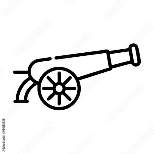 Historic cannon icon for military and history projects