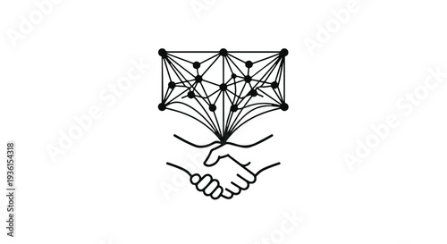 network connection handshake technology concept