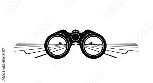 black binoculars icon illustration outdoor adventure
