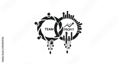 team profit business growth concept illustration