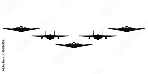 stealth aircraft silhouette on white background