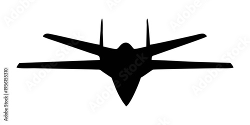 stealth aircraft silhouette on white background