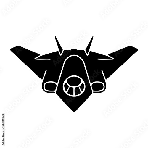 stealth aircraft silhouette on white background