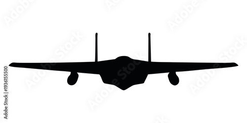 stealth aircraft silhouette on white background