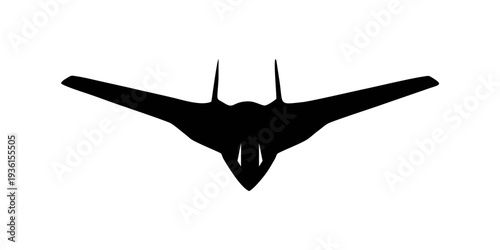stealth aircraft silhouette on white background