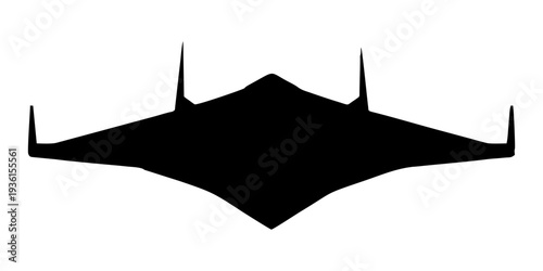 stealth aircraft silhouette on white background