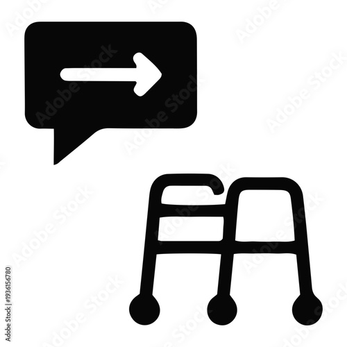 Communication and mobility aid symbol representing assistance and progress for elderly or disabled individuals