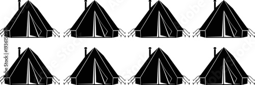 Set of Male and Female Golf Player Silhouettes Swinging Club, Driving Ball, and Putting Showing Different Action Poses for Sport, Tournament, and Leisure Activity Vector Illustration