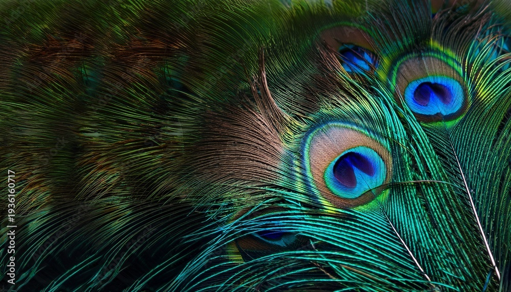 Naklejka premium banner peacock feather background