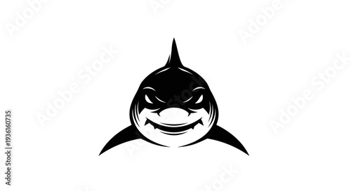 Shark illustration in black and white