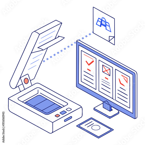 Modern office technology for document scanning and digital management