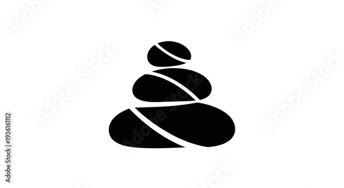 Stacked stones symbol isolated white background