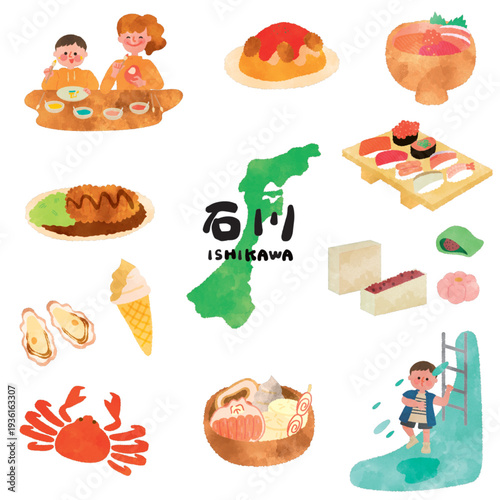 Ishikawa Prefecture Tourism Illustration