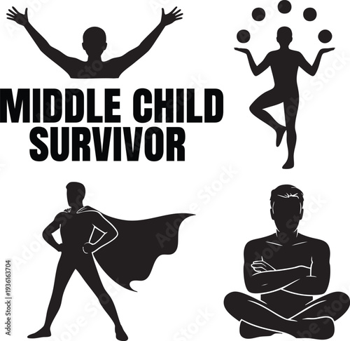 Middle child survivor funny t shirt design with graphics and text