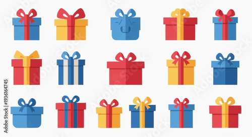 Various Colorful Gift Boxes with Ribbons, Ideal for Any Celebration