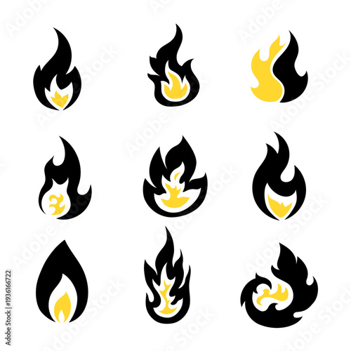 Logo ícone fogo chama fire flame