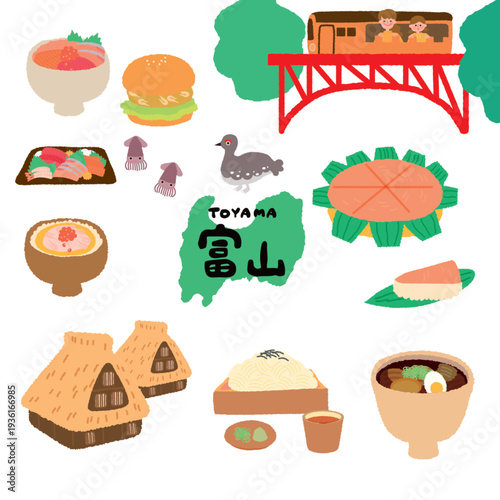Toyama Prefecture Tourism Illustration