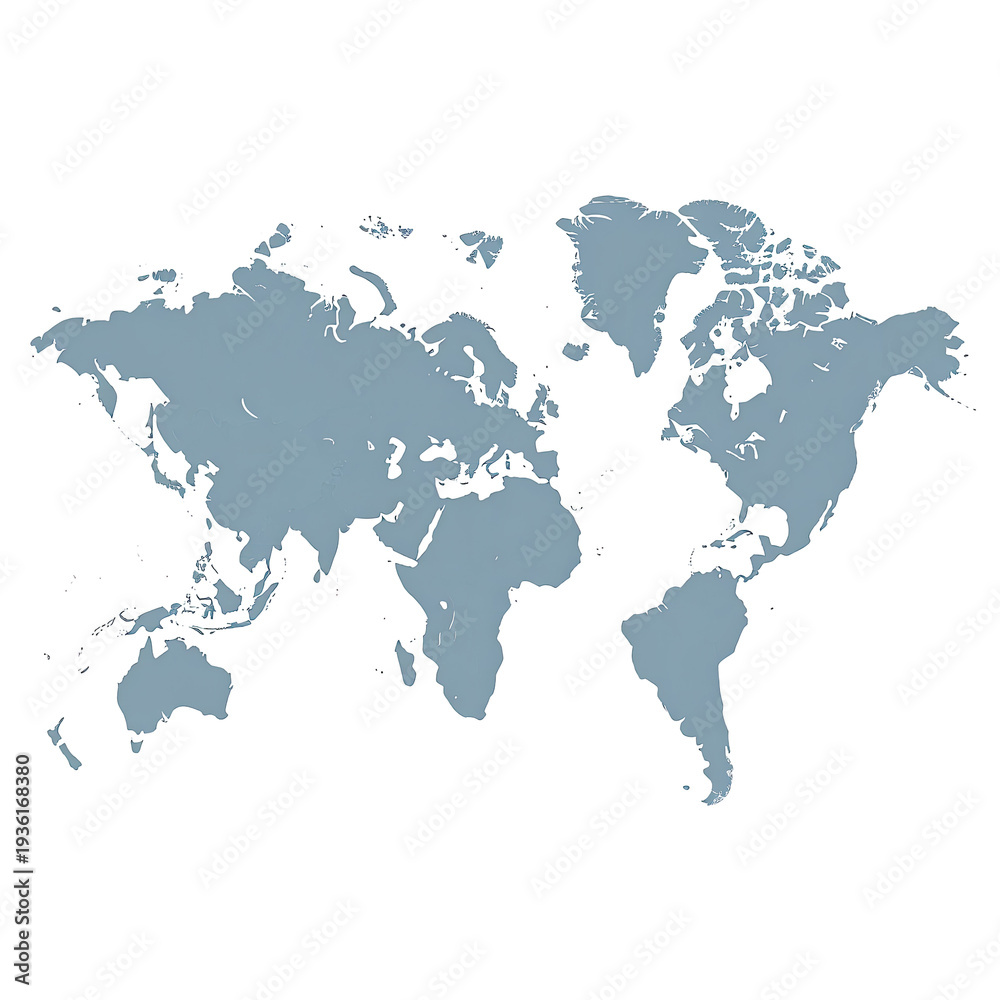 Obraz premium Silhouette of world map with coastlines, black background