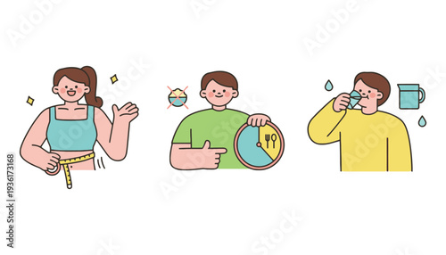 Laptop vector illustration for healthy lifestyle and weight management