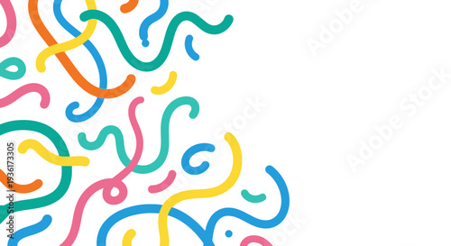 Colorful Wavy Lines Abstract Background, Festive Celebration Party Decoration, Playful Fun Design