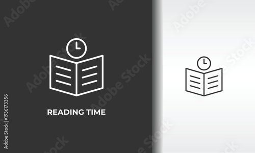 Reading Time Vector, Icon Or Logo Sign Isolated Symbol Illustration