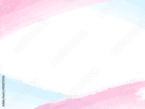 水彩風桜色フレーム