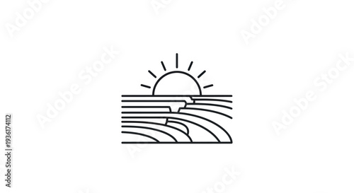 Minimalist sunrise over landscape