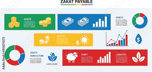 Understanding zakat payable through visual representations and infographics for charitable obligations in islam